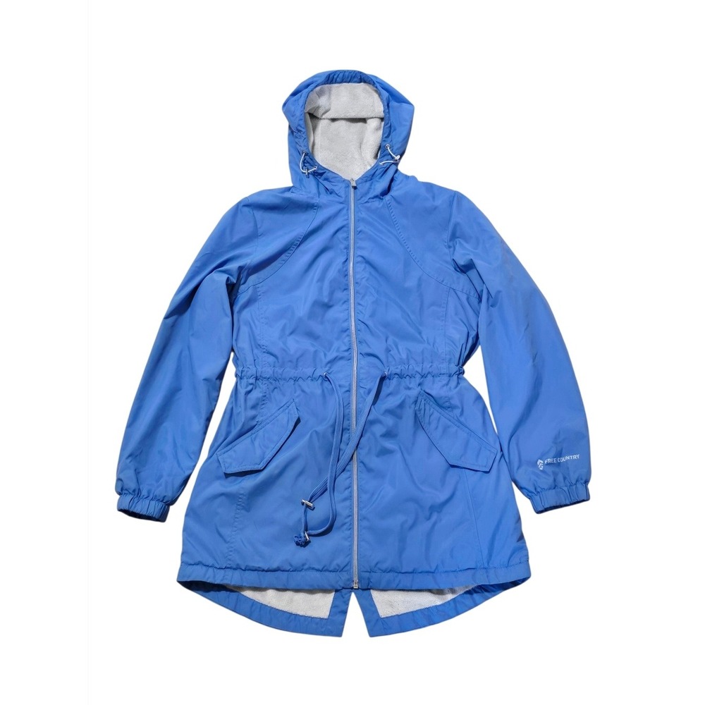 Free Country Parka Women's Rain Away Anorak Jacket Medium Blue Fleece Lined FC-7